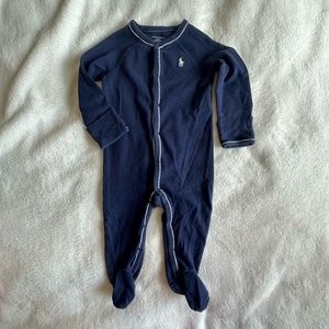 Baby Boy's Ralph Lauren Navy Blue Footie Pajamas  Sz 9 months